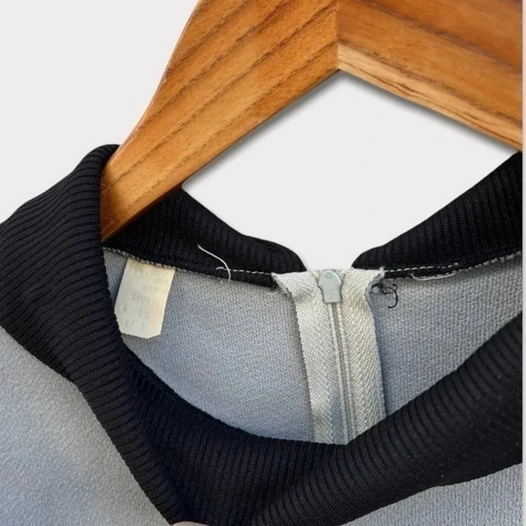 Vintage‎ 1970s Palisade Double Knit Polyester Dress Gray Black Print Belt Sz 18‌ - Picture 3 of 12